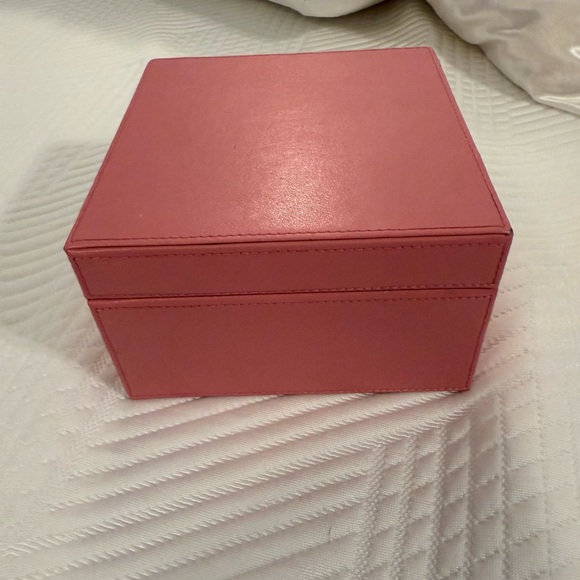 Paperchase Pink Leather Jewelry Box Organizer with Mirror - Picture 6 of 10
